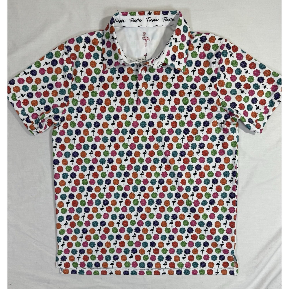On Par Golf Appeal White Fiesta Polo Lightweight Men's‎ Size Small Great Quality